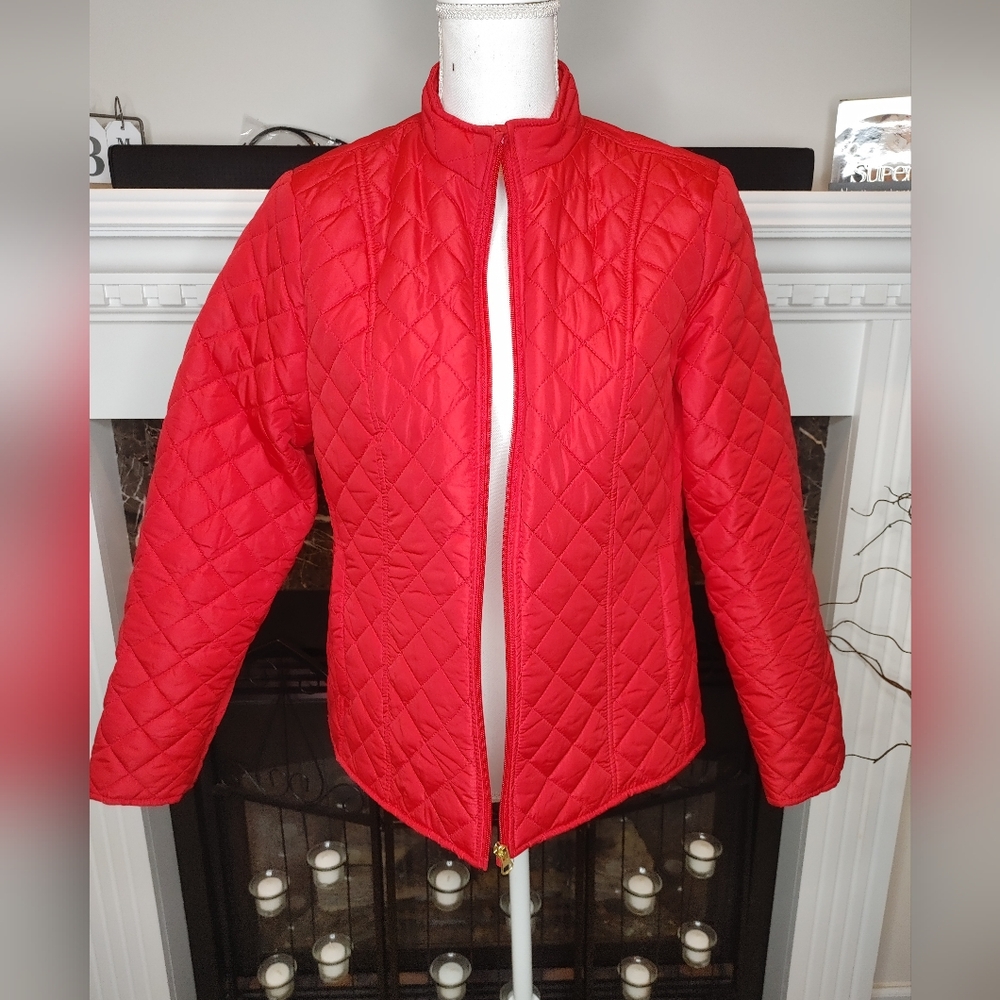 Kim Rogers Quilted Zip Front Jacket, Red PM